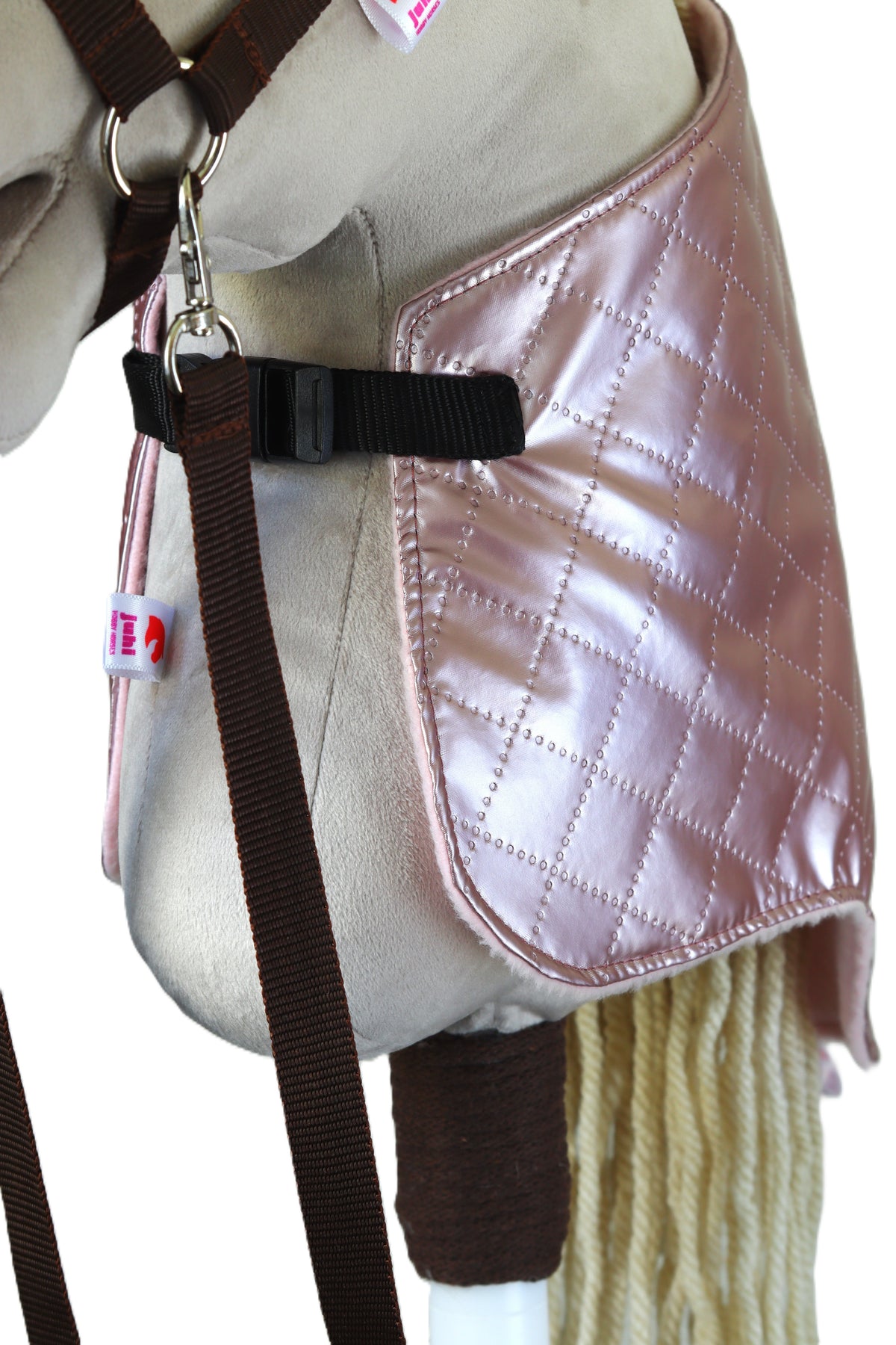 Lesklá růžová dečka pro hobby horse - Hříbě