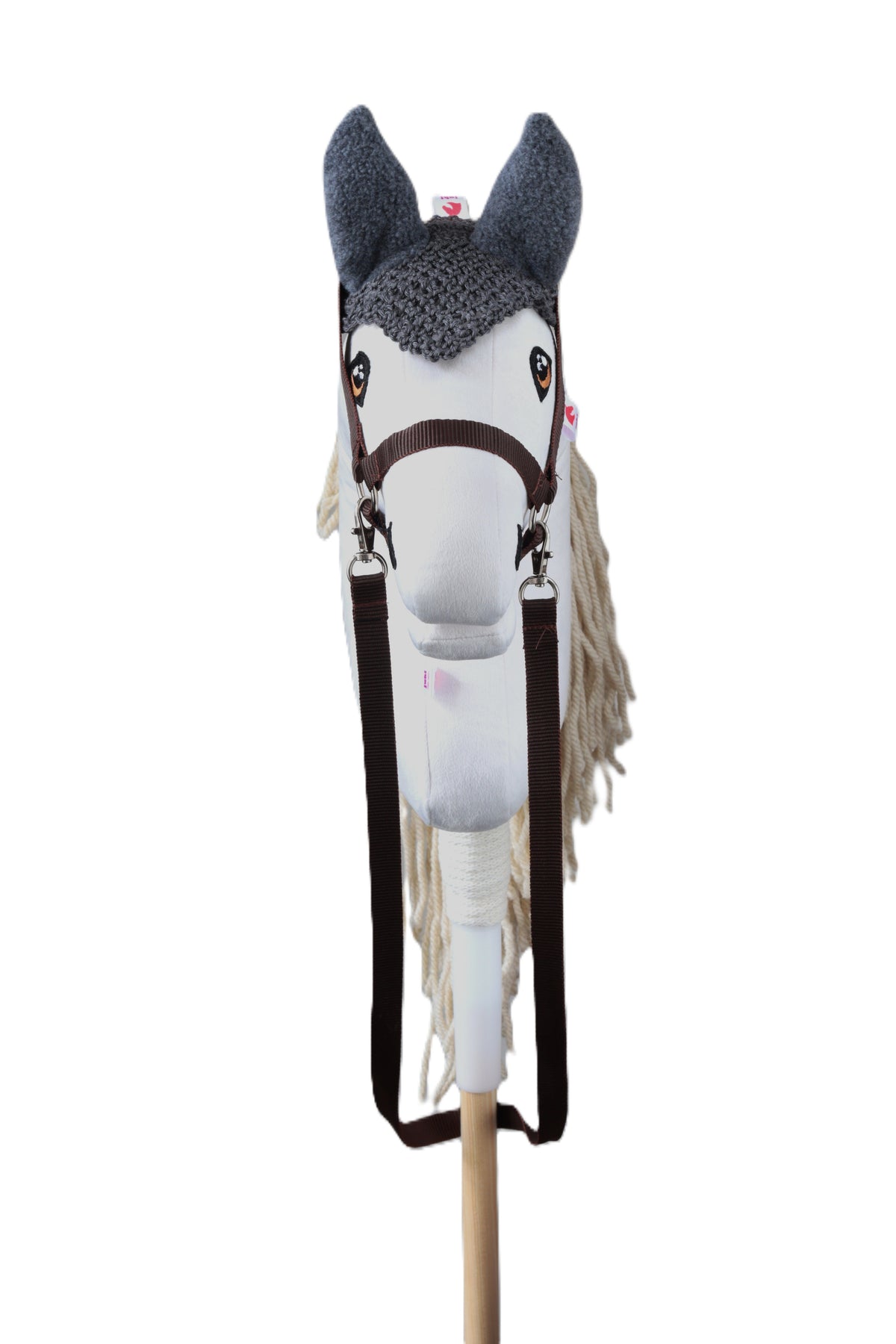 Háčkovaná čabraka pro hobby horse - Šedá s šedýma ušima - Hříbě