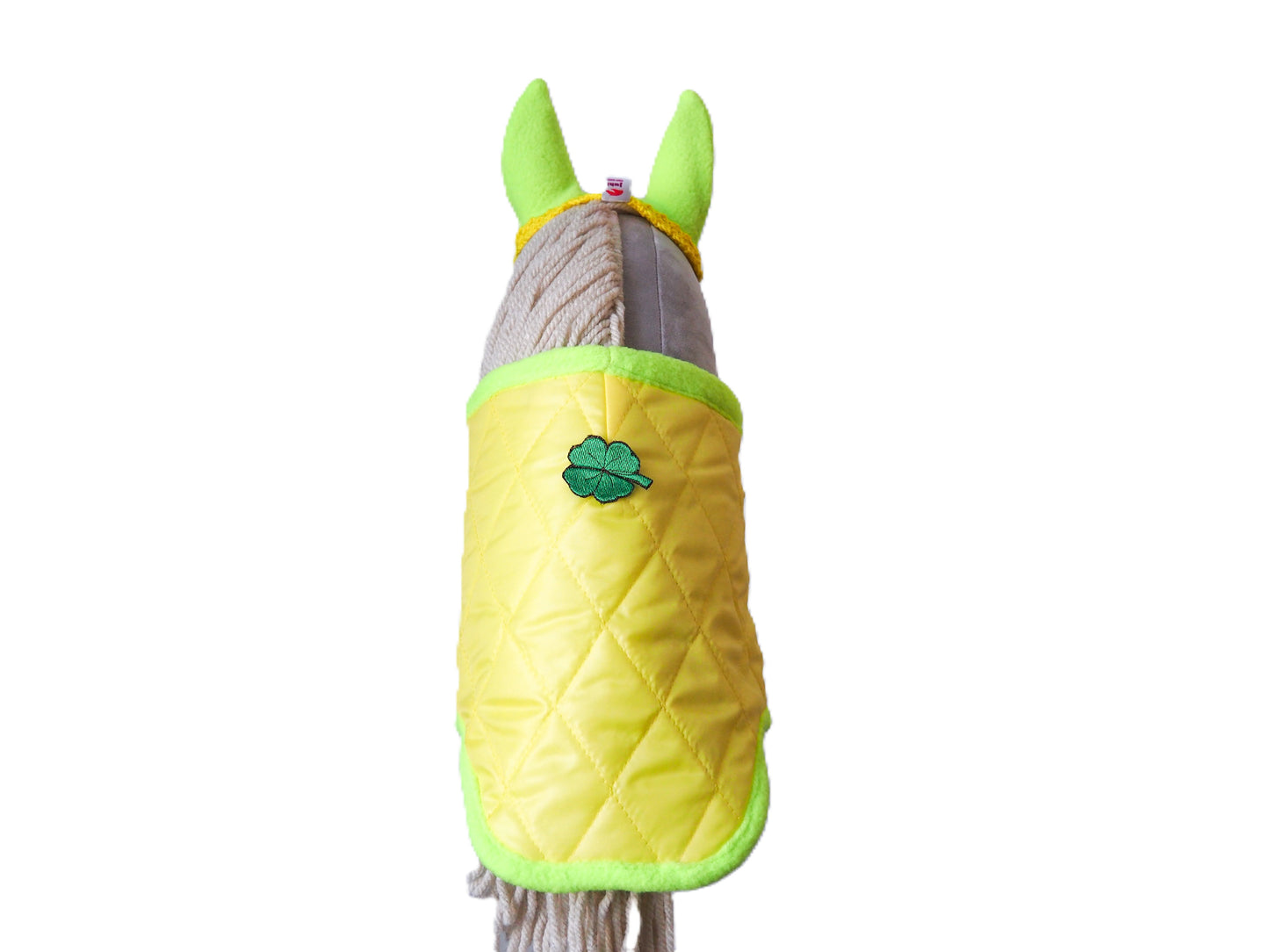 Výhodný duo set pro hobby horse, obsahující sladěnou čabraku a dečku ve žluté barvě.