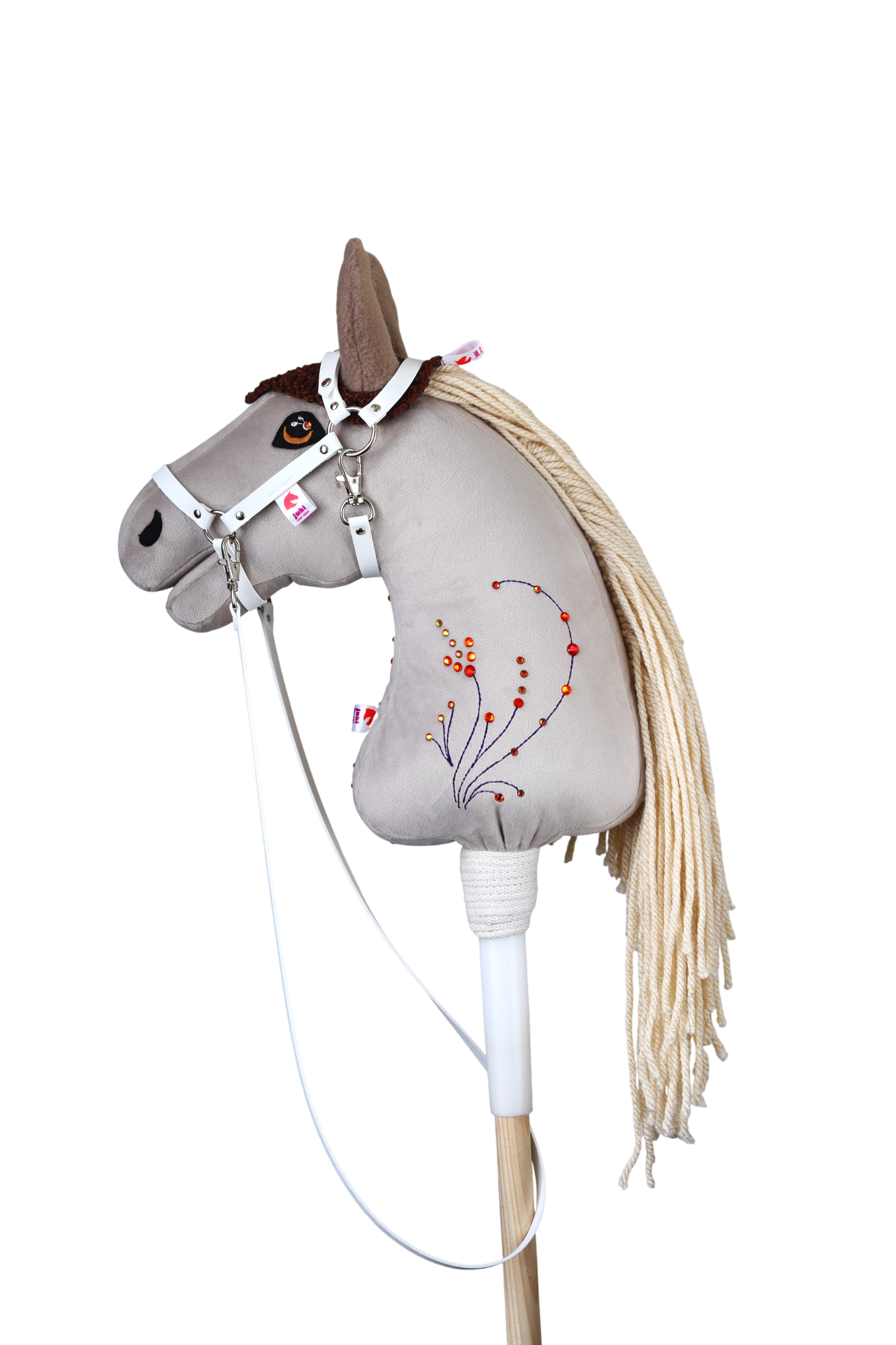 Čabraka háčkovaná - Hnědá s béžovýma ušima - Sportovní pony