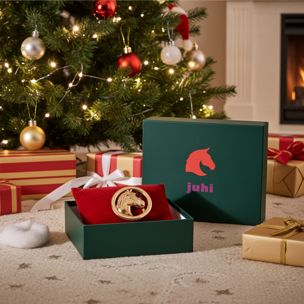 Vyměnitelná spona na pásek hlava koně zlatá