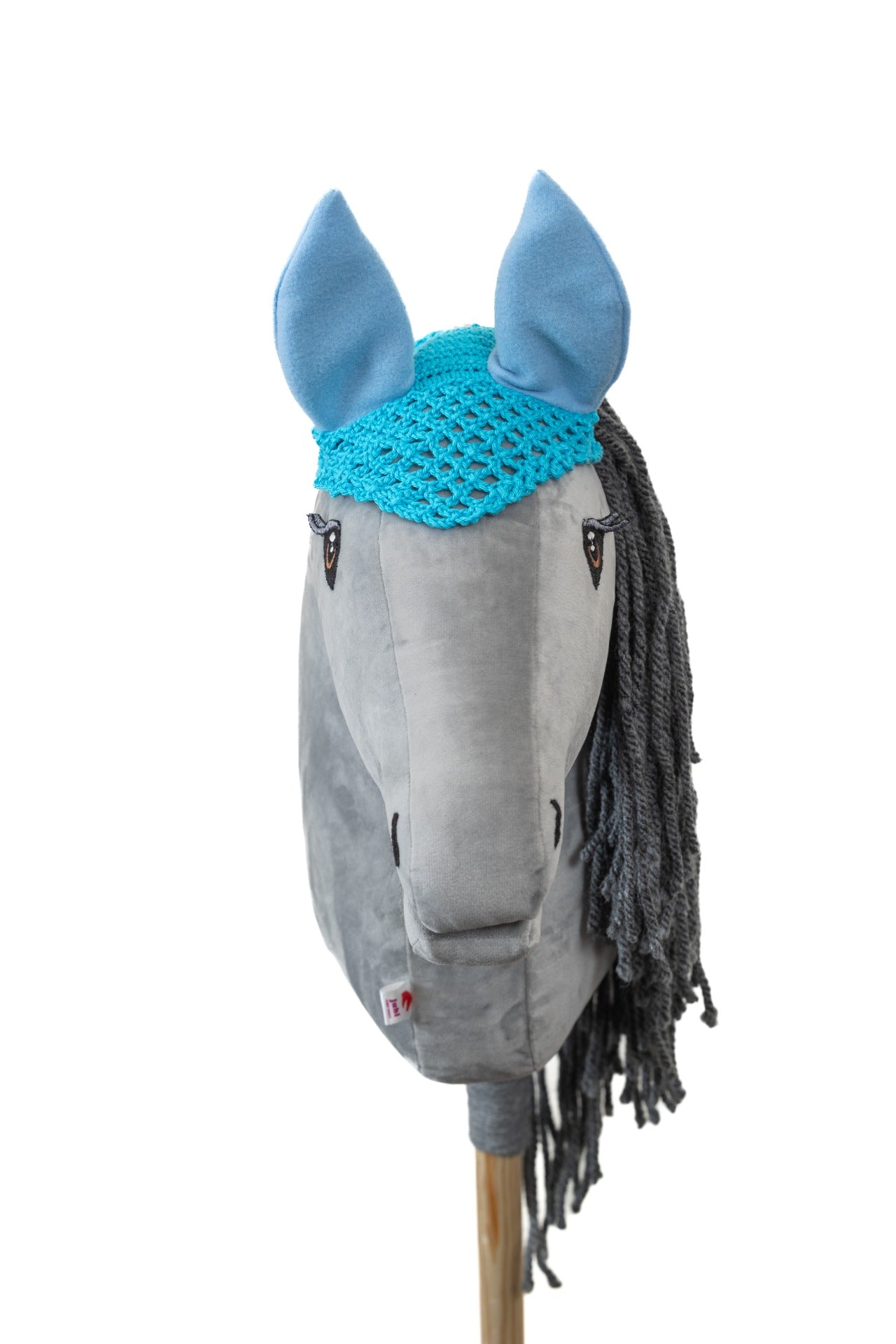 Čabraka háčkovaná - Tyrkysová s modrýma ušima - Dospělý kůň