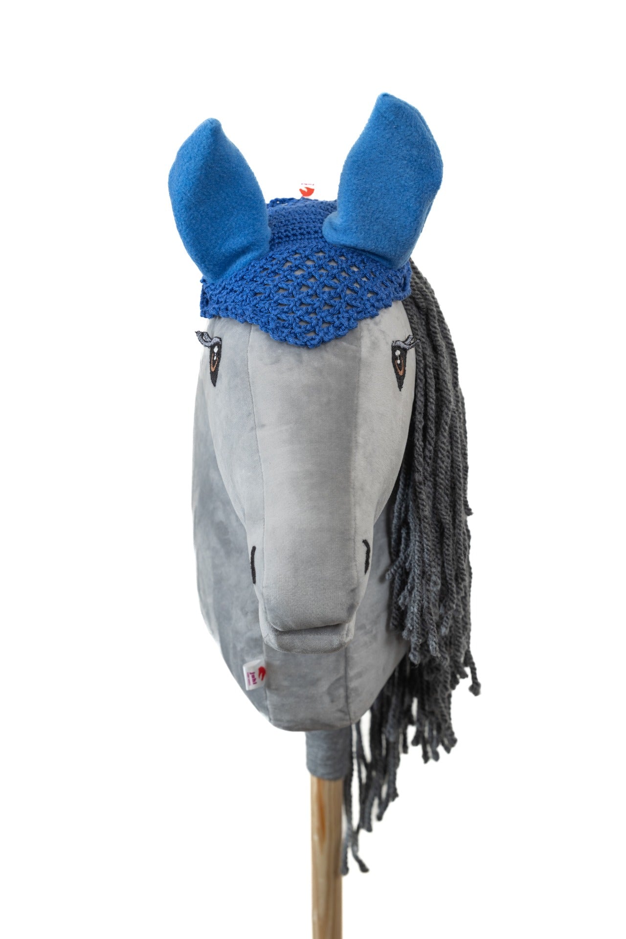 Ear net crocheted - Dark blue with blue ears - Adult horse