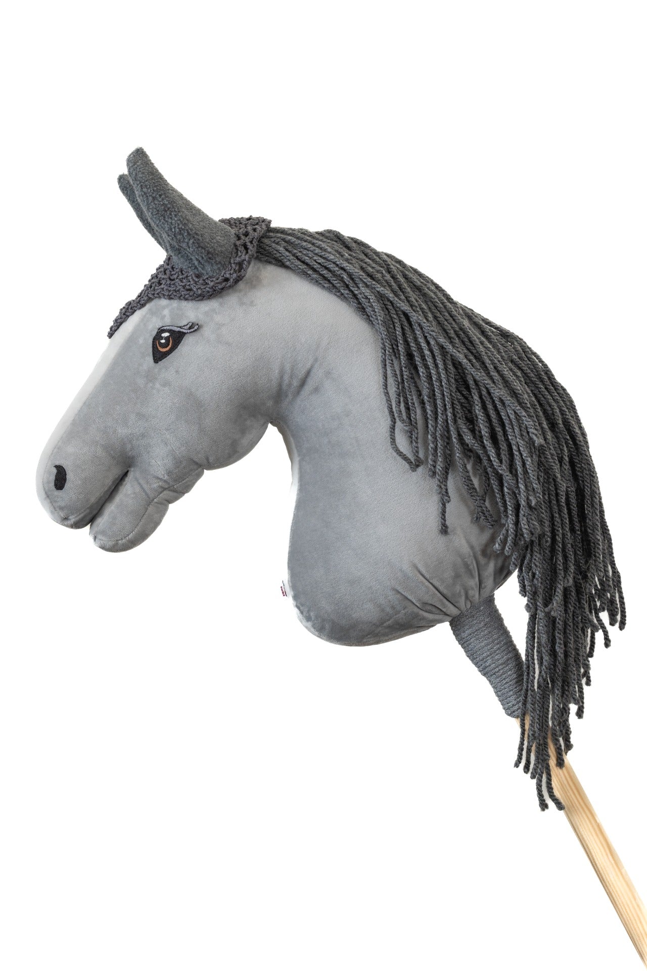 Ear net crocheted - Grey with grey ears - Adult horse