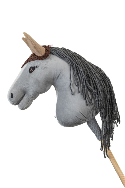 Ear net crocheted - Brown with beige ears - Adult horse