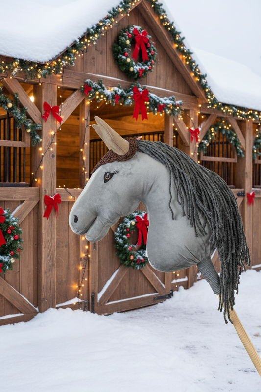 Čabraka háčkovaná - Hnědá s béžovýma ušima - Dospělý kůň
