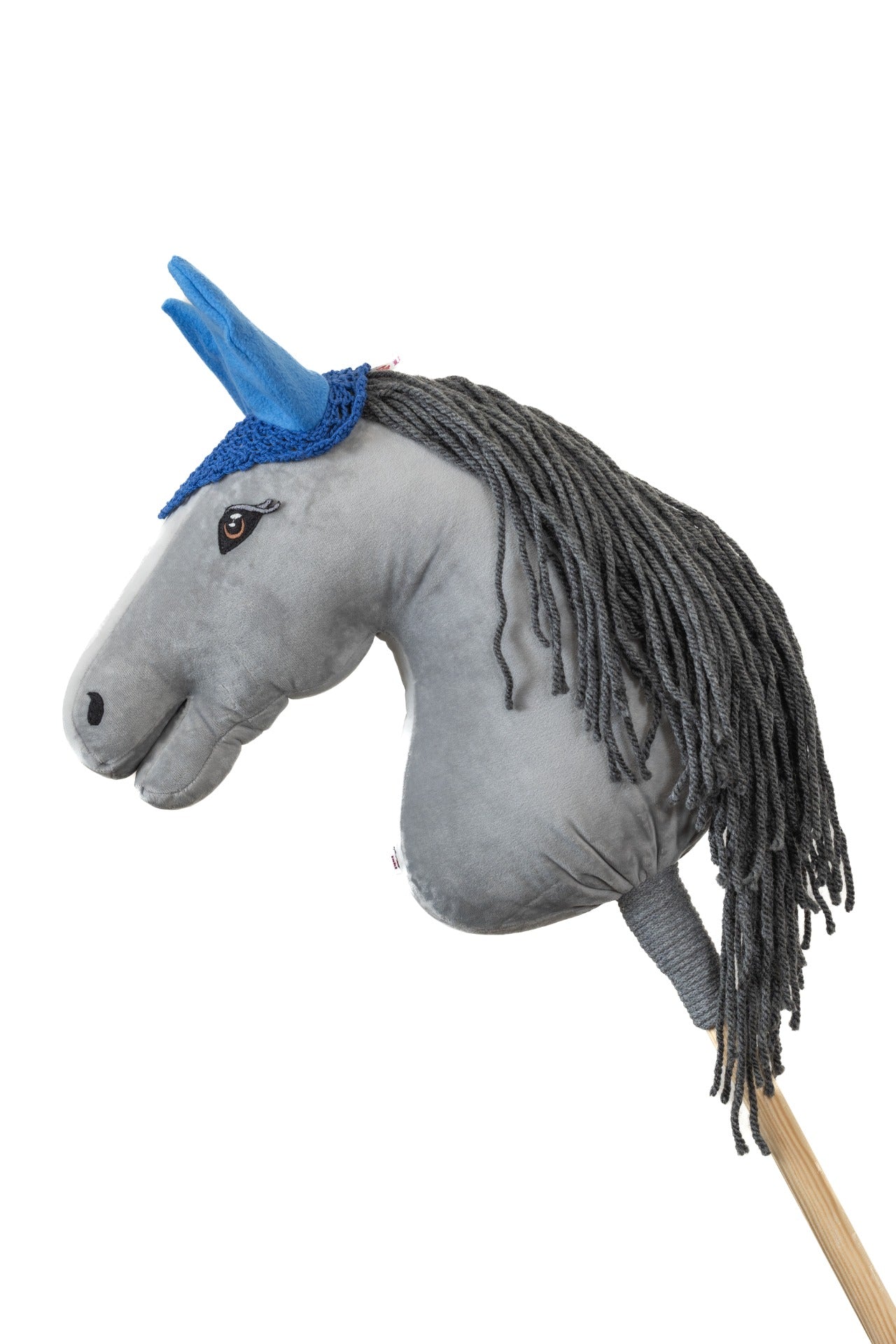 Ear net crocheted - Dark blue with blue ears - Adult horse