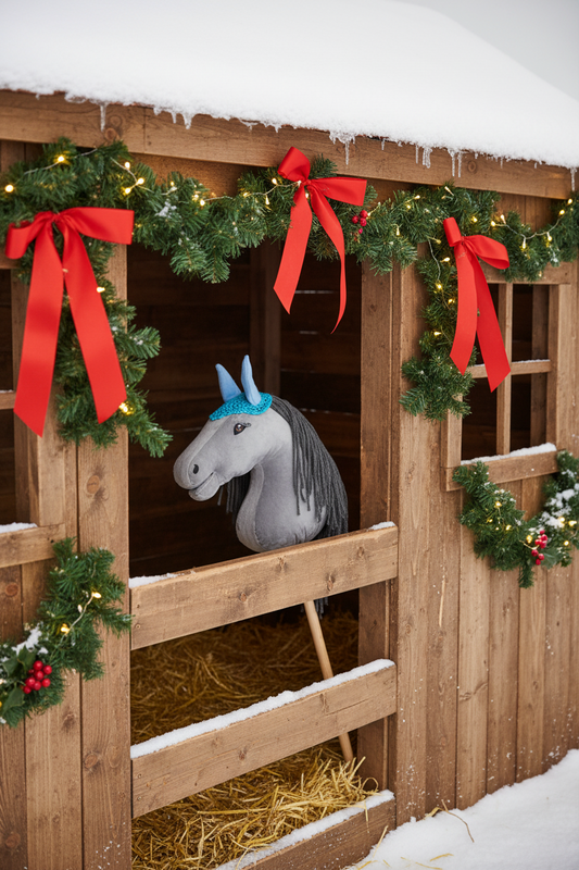 Čabraka háčkovaná - Tyrkysová s modrýma ušima - Dospělý kůň