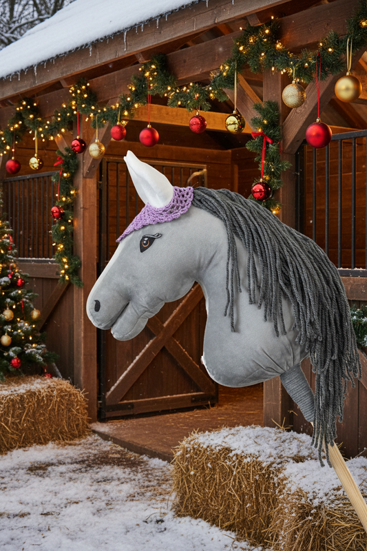 Čabraka háčkovaná - Lila s bílýma ušima - Dospělý kůň