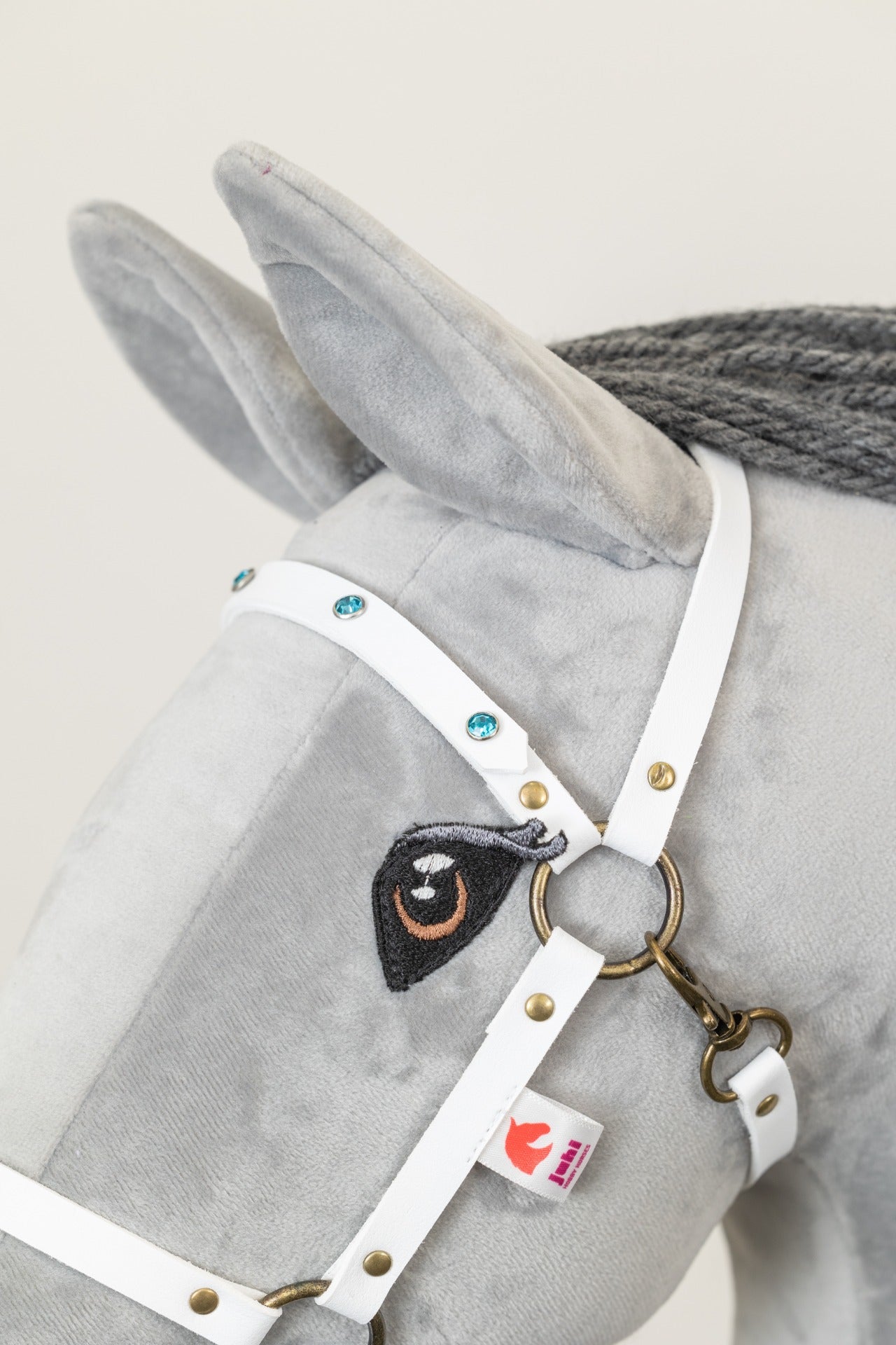 Ohlávka Crystal bílá - Mosaz - Dospělý kůň