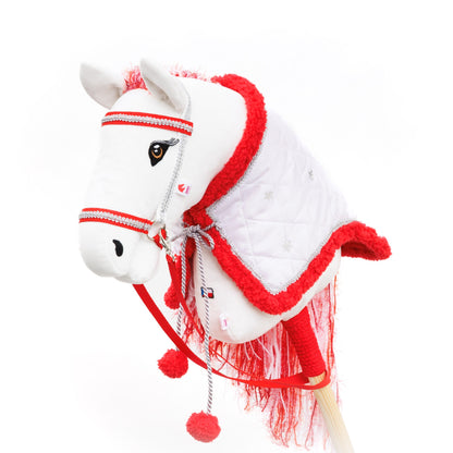 Vánoční dečka - Bílo-červená - Dospělý kůň