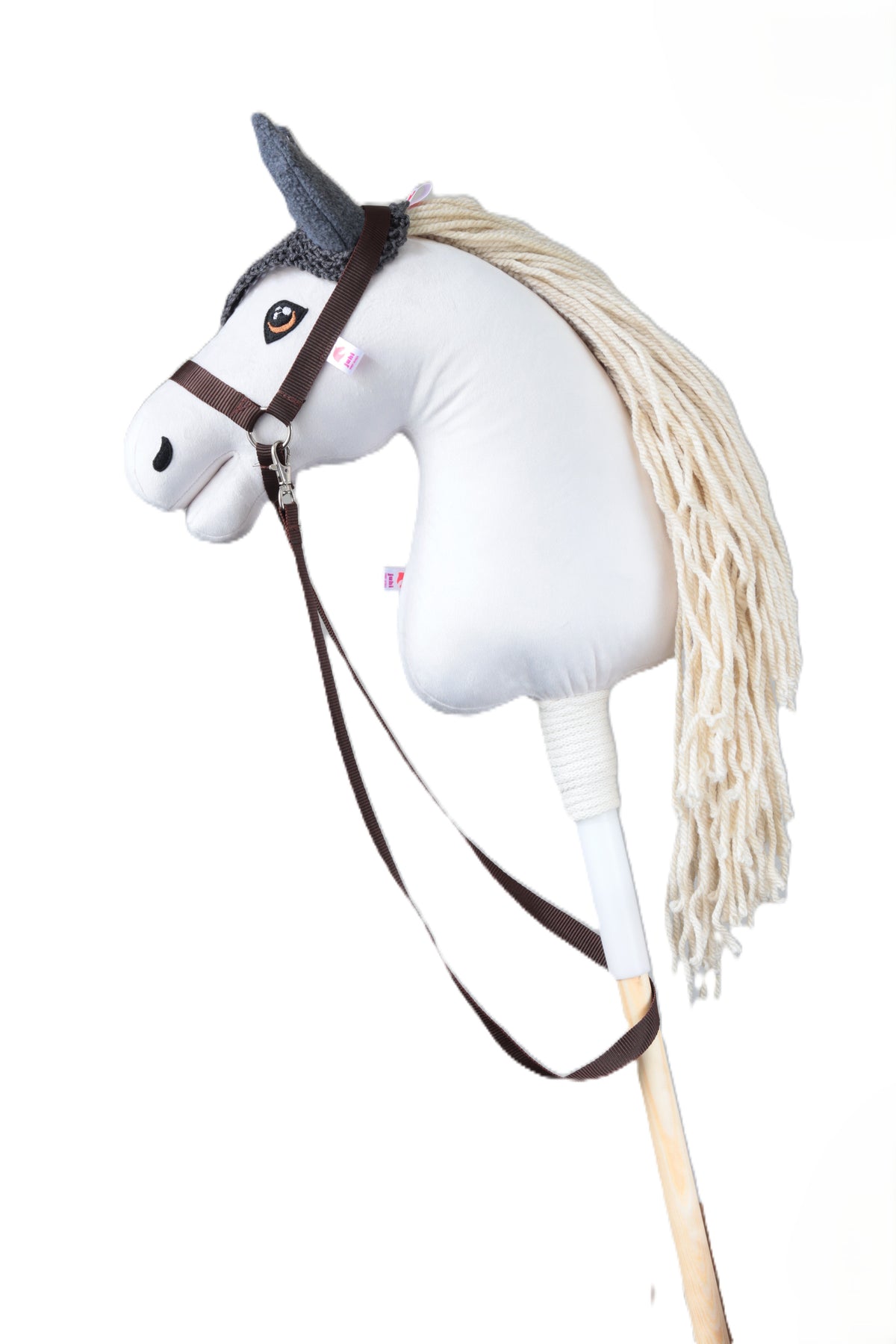 Háčkovaná čabraka pro hobby horse - Šedá s šedýma ušima - Hříbě