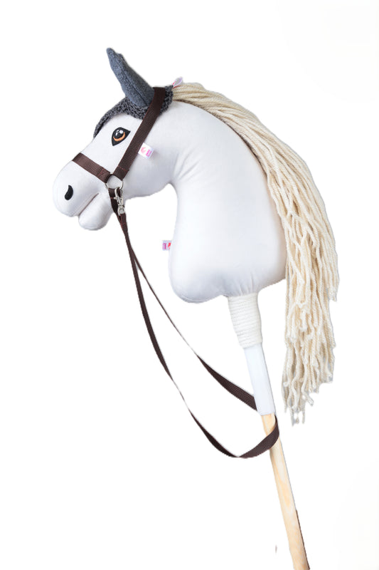 Háčkovaná čabraka pro hobby horse - Šedá s šedýma ušima - Hříbě