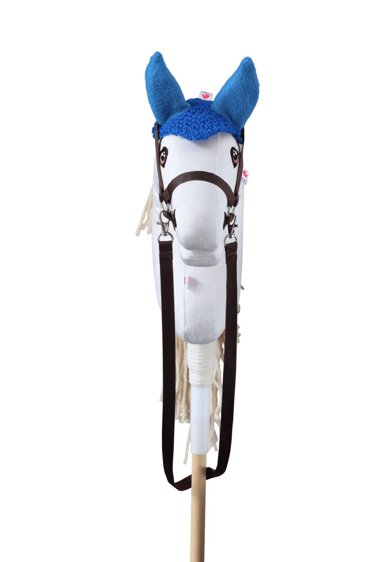 Háčkovaná čabraka pro hobby horse - Tmavě modrá s modrýma ušima - Hříbě