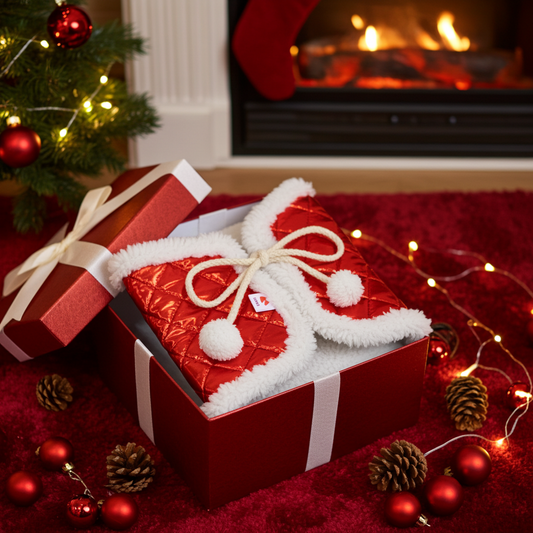 Zimní dečka - Prošev s beránkem - Červená - Hříbě