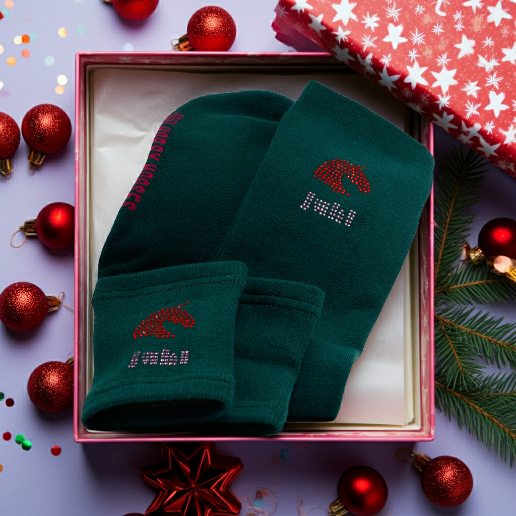 Potítka a podkolenky SET tmavě zelený pro hobbyhorsing