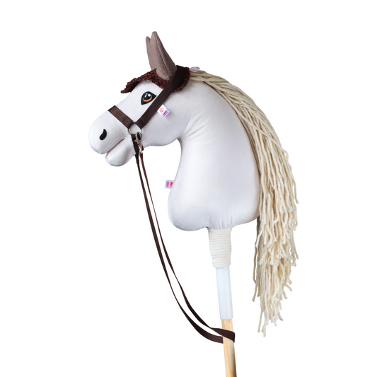 Háčkovaná čabraka pro hobby horse - Hnědá s béžovýma ušima - Hříbě