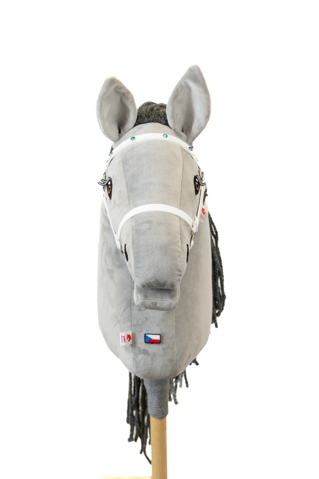 Ohlávka Crystal bílá - Stříbro - Dospělý kůň