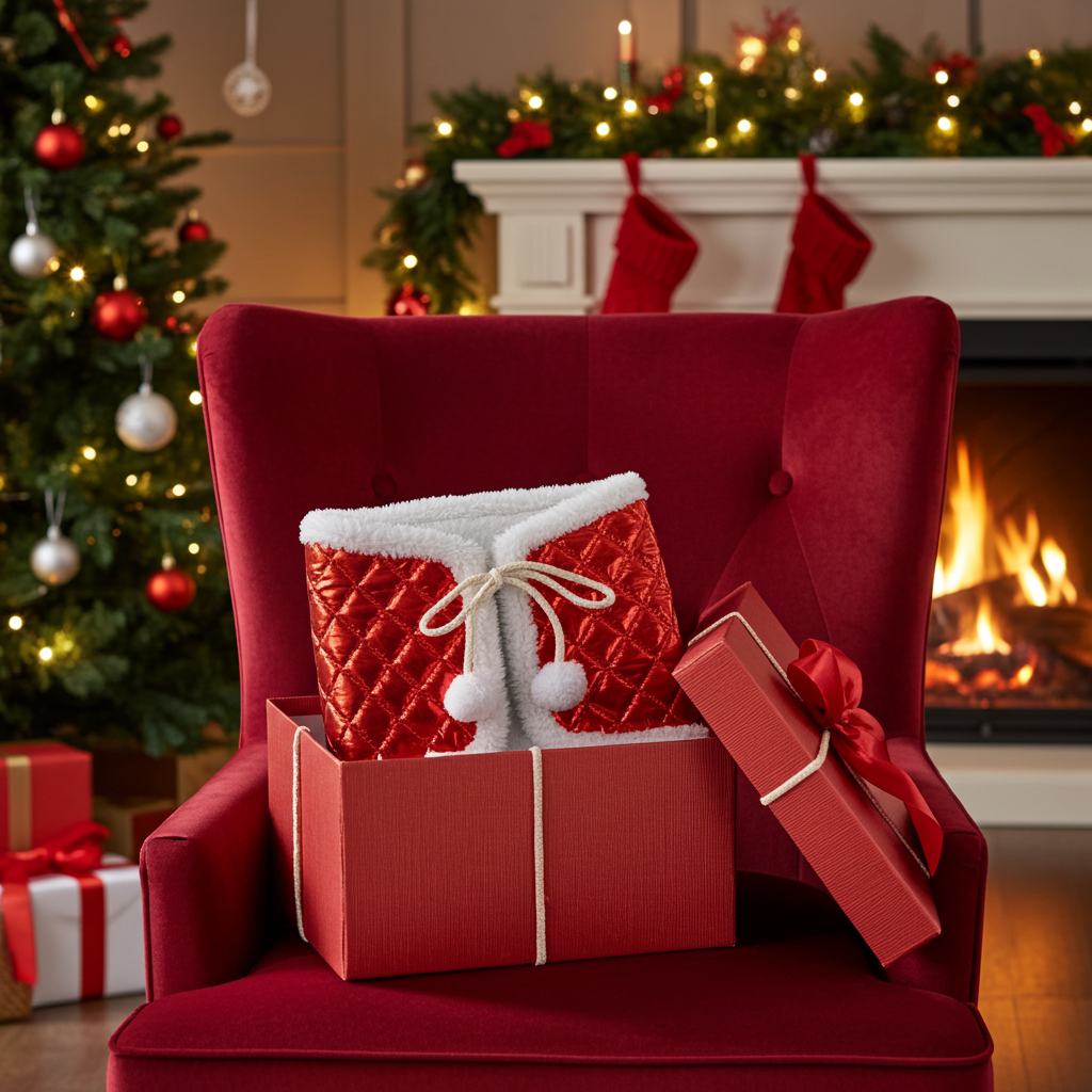 Zimní dečka - Prošev s beránkem - Červená - Dospělý kůň