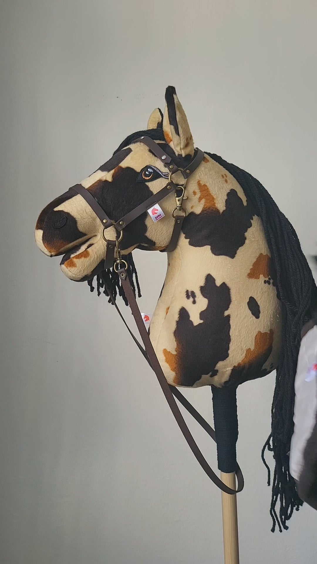 Výhodný duo set pro hobby horse, obsahující sladěnou čabraku a dečku v krémové barvě.