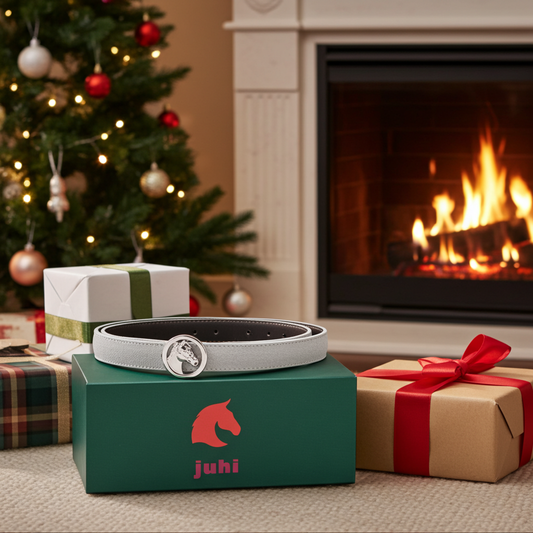 Pásek světle šedý s měnitelnou sponou hlava koně stříbrná