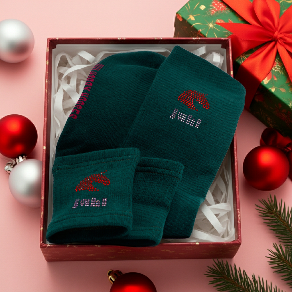 Potítka a podkolenky SET tmavě zelený pro hobbyhorsing