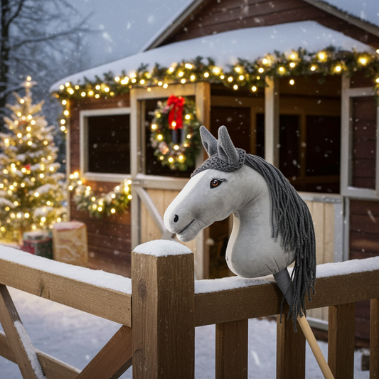 Čabraka háčkovaná - Šedá s šedýma ušima - Hříbě