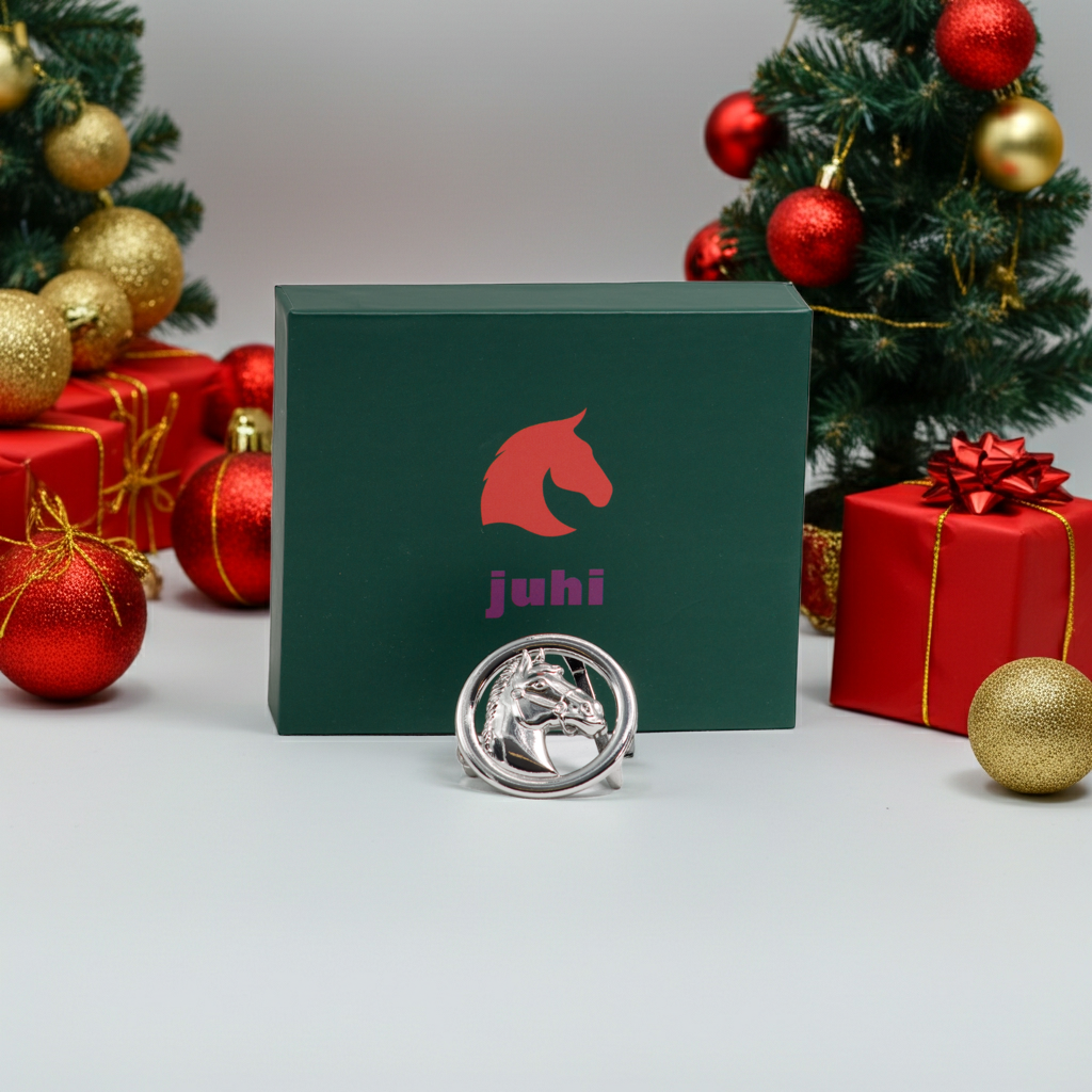 Vyměnitelná spona na pásek hlava koně stříbrná