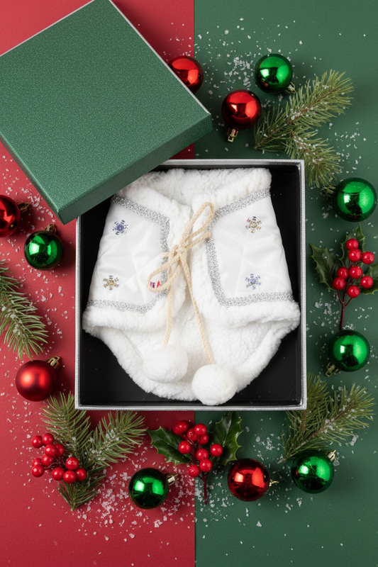 Vánoční dečka bílá - bílý beránek - Dospělý kůň