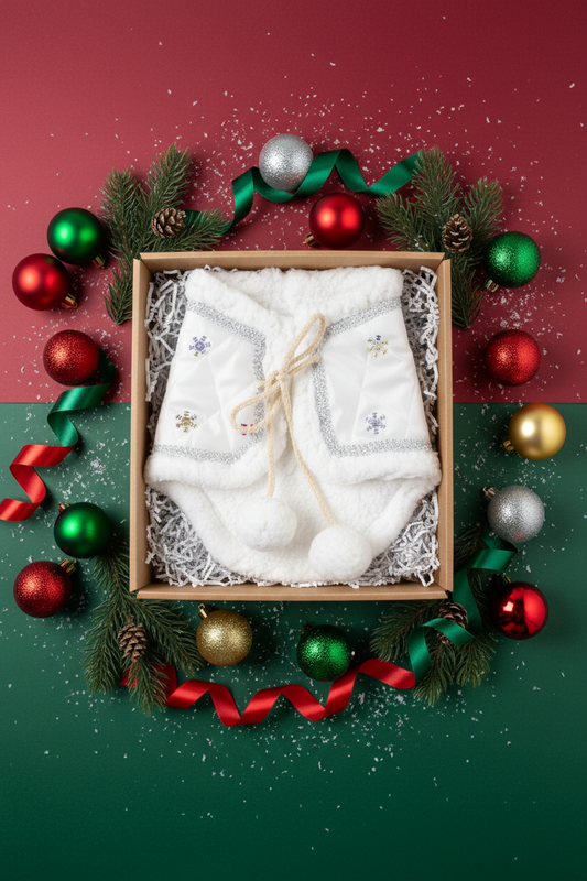 Vánoční dečka bílá - bílý beránek - Hříbě